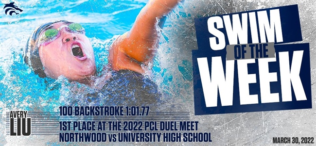 NHS SWIM OF THE WEEK:  AVERY LIU, 100 BACK